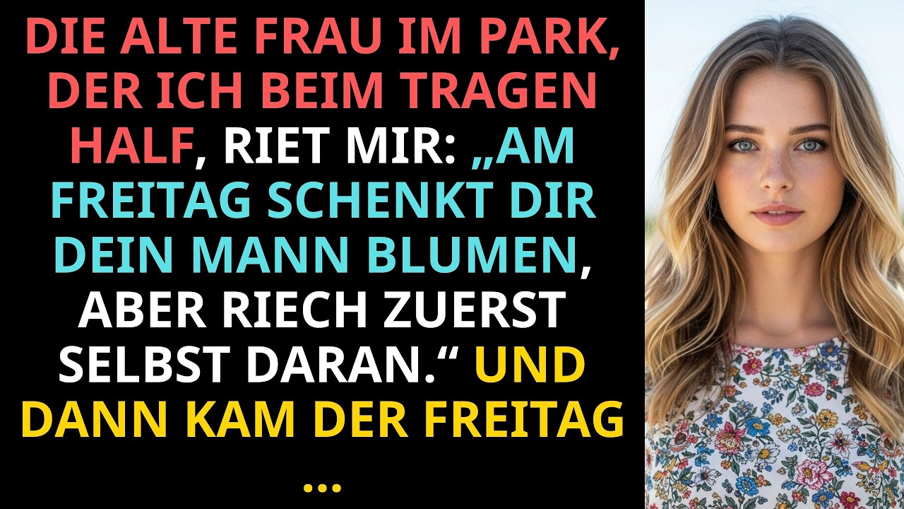 Die alte Frau im Park warnte mich: „Riech am Freitag zuerst die Blumen deines Mannes.“ Und dann …