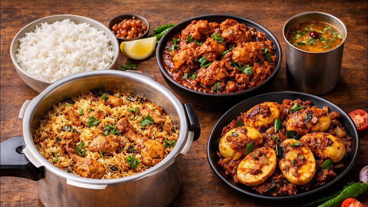 Dharani's Kitchen is live  குக்கரில்  சுலபமா chicken biriyani, chicken  தொக்கு, முட்டை ரசம்