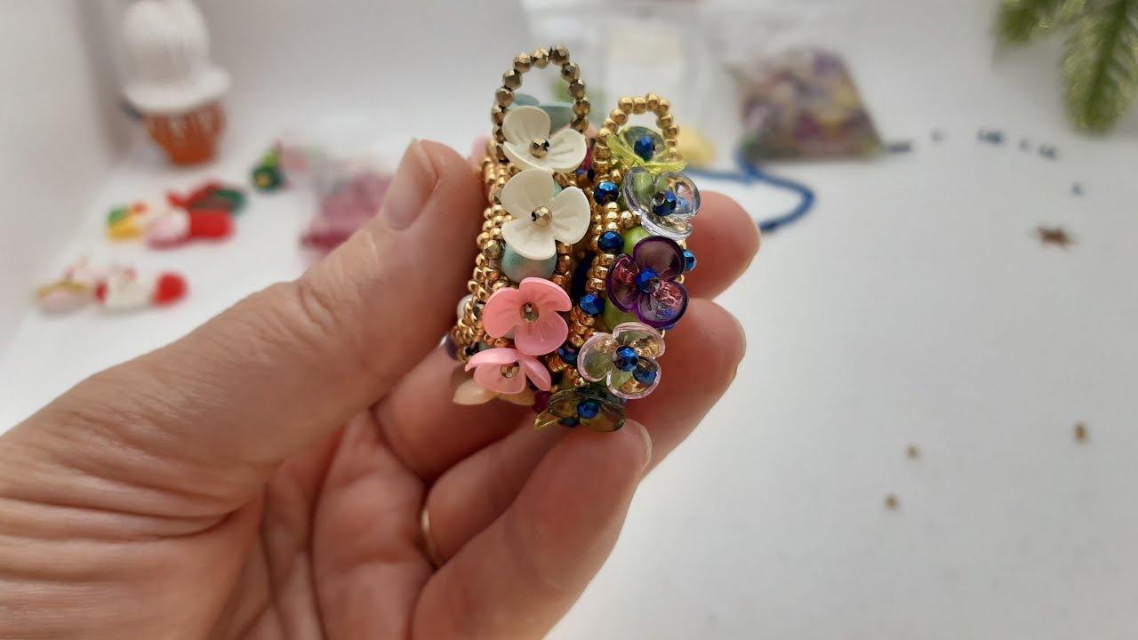 Diy video tutorial,,CIAMBELLE COLORATE,, #pendant #ciondolo 🥰  #perle #fiori #beadweaving