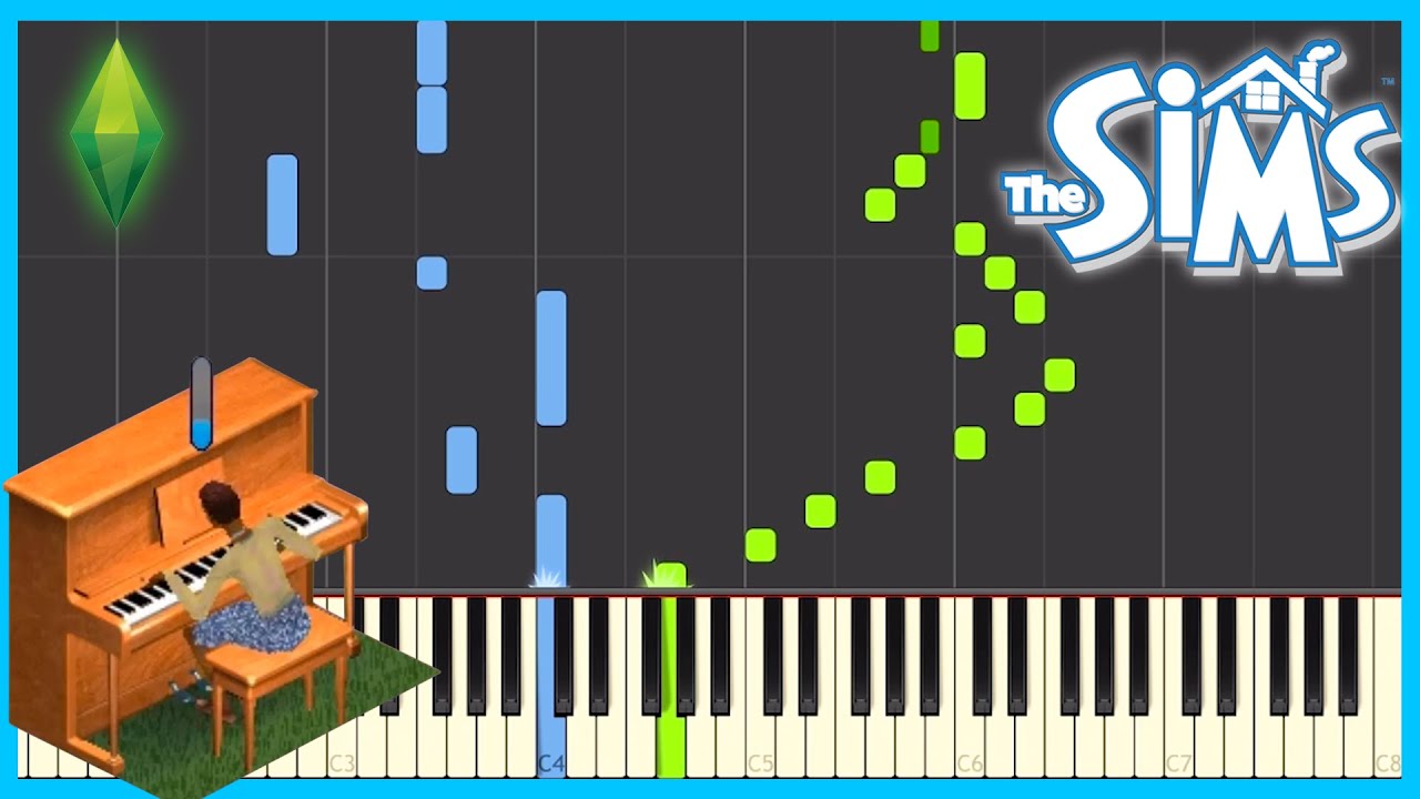 Build Theme 1-6 - The Sims [Piano Tutorial] Synthesia MIDI ♫ シムピープル - ピアノ 楽譜 音楽 Jerry Martin