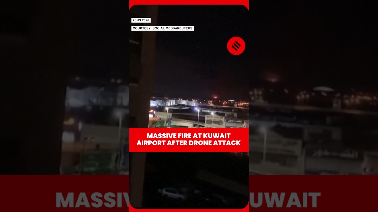 Fire Burns After Drone Strike at Kuwait International Airport Fuel Tank