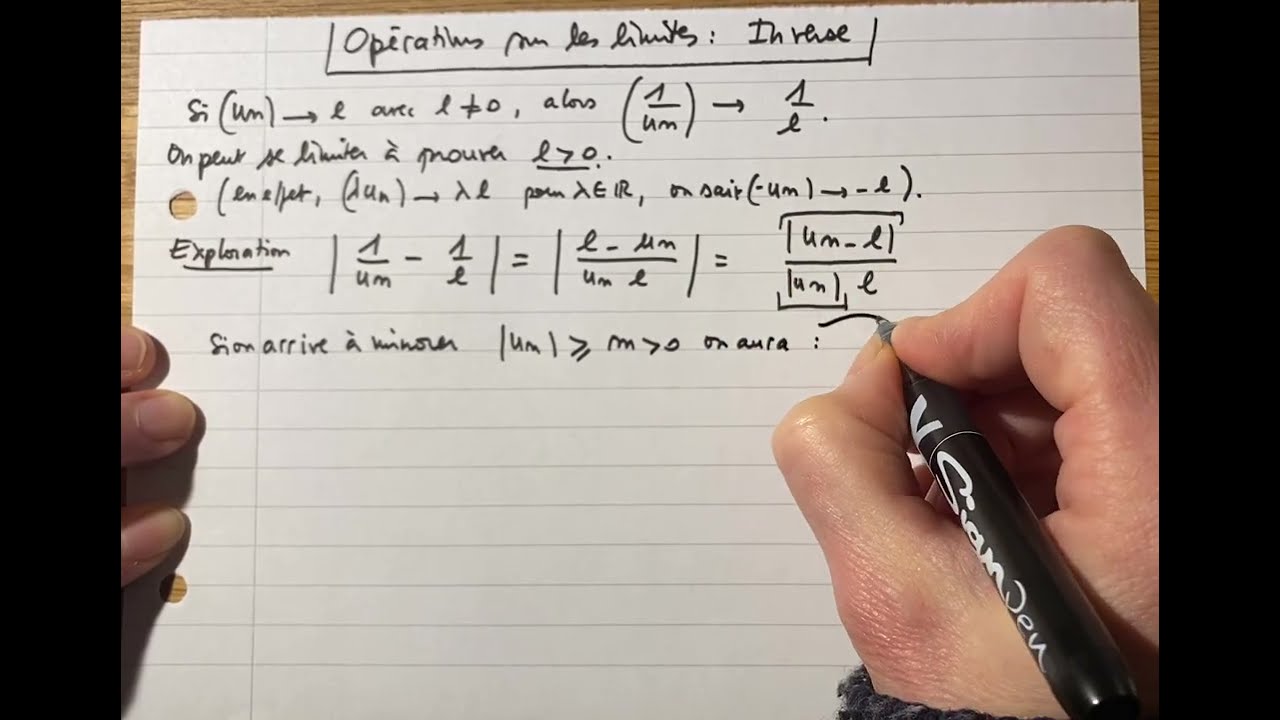 Limite de l’inverse d’une suite : démonstration de la convergence vers 1/l