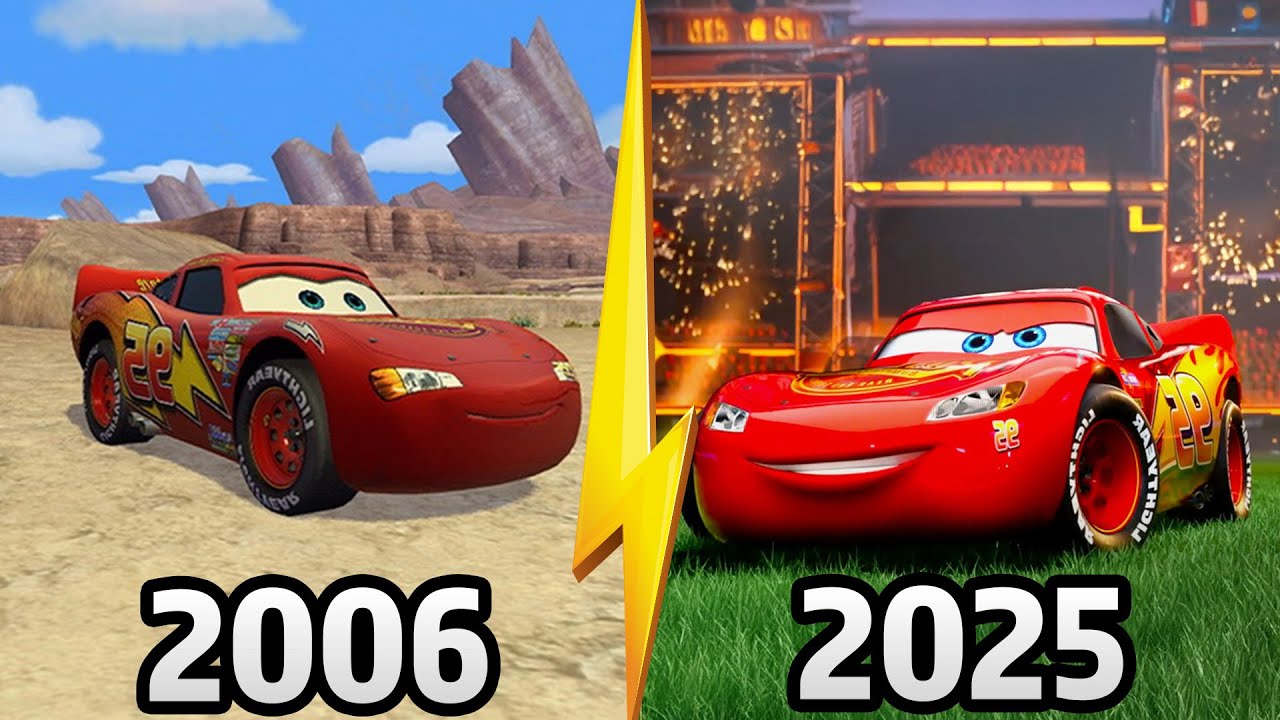 Эволюция игр Cars (2006 - 2025) Lightning McQueen - Disney