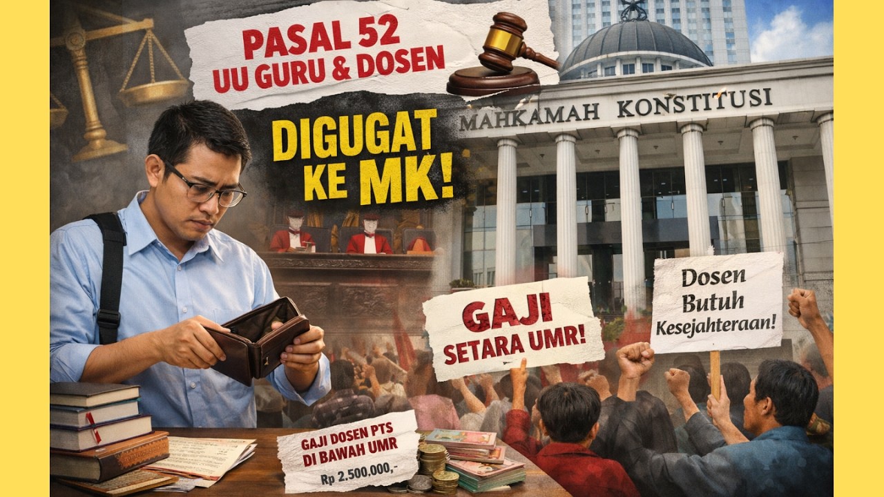 GAJI DOSEN SWASTA DIPERSOALKAN. PASA; 52 UU GURU DAN DOSEN DI GUGAT KE MK | MIMBAR INTELEK