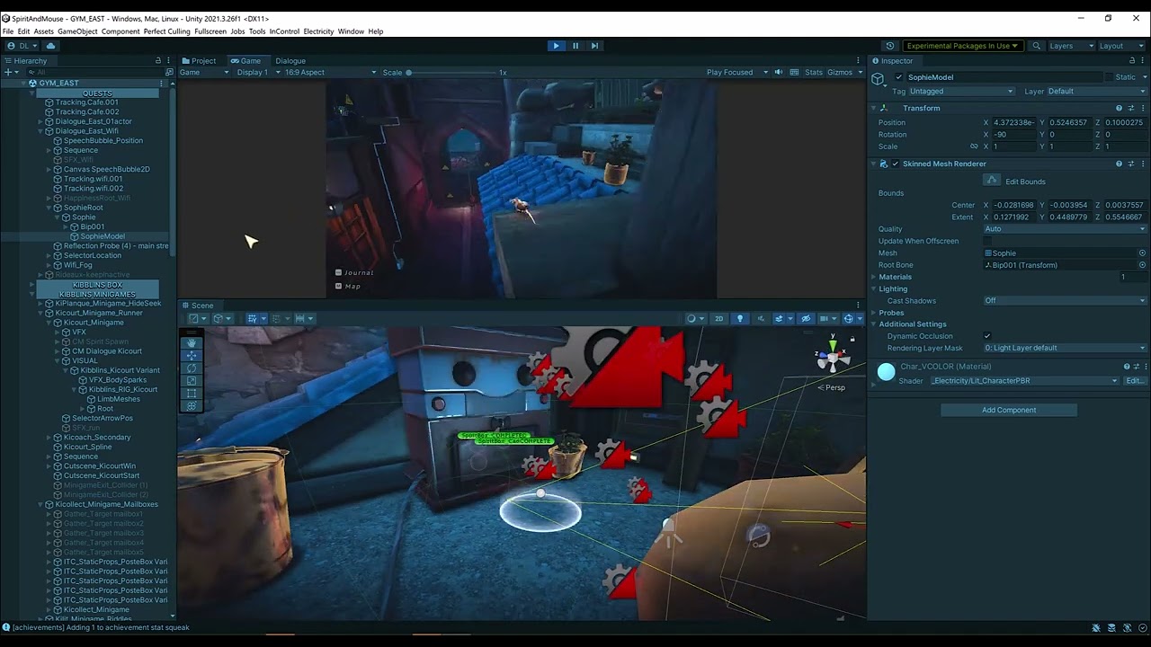 Game dev ASMR in The Spirit and the Mouse unity project