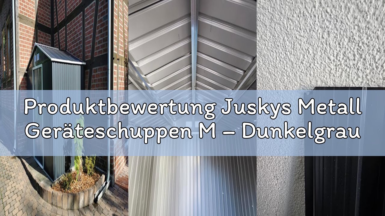 Produktbewertung Juskys Metall Geräteschuppen M – Dunkelgrau, wetterfest mit Fundamentrahmen, Schieb