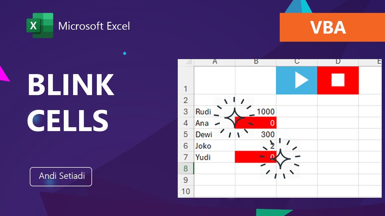 Cara Membuat Cells Excel Berkedip pada Nilai Tertentu