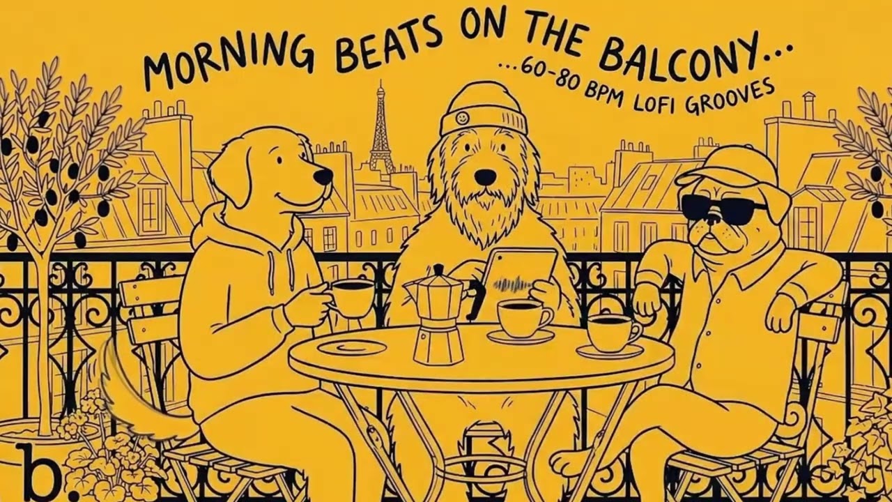 Playlist | Lofi 60–80 BPM · Morning Beats on the Balcony ☕🐶 | Lofi · Jazzhop · 집중할 때 듣는 음악