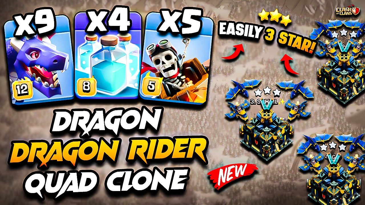 Th17 DRAGON & DRAGON RIDER Attack With CLONE | Best TH17 Attack Strategy With Dragon (Town Hall 17)