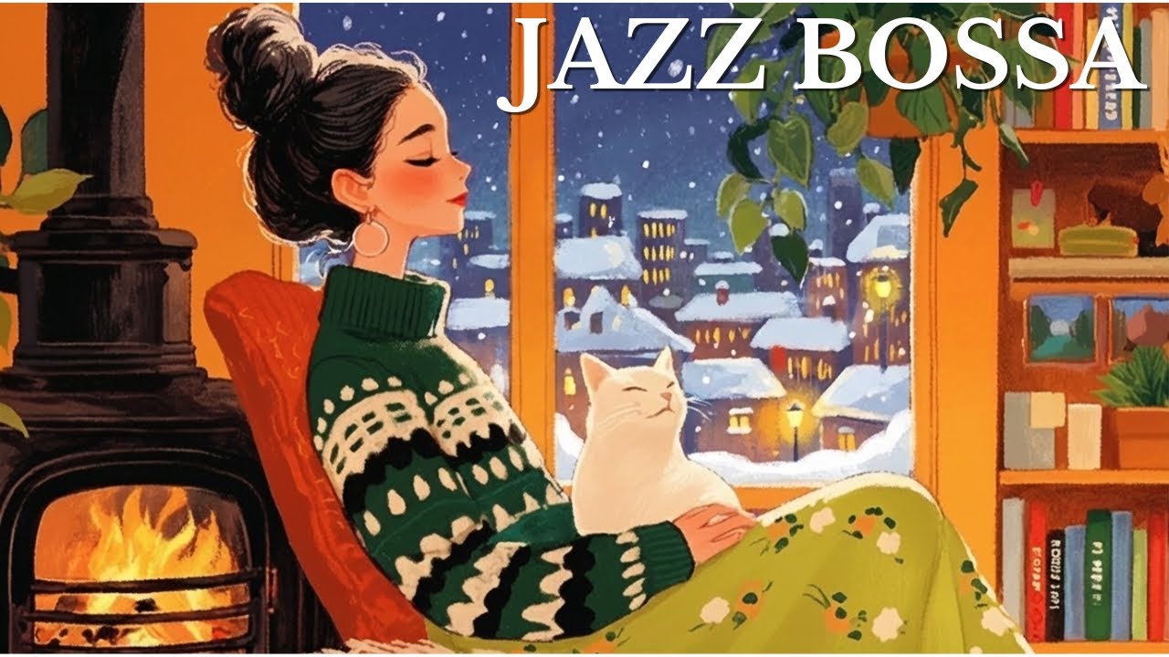 Winter Night Bossa Nova ❄️ Smooth Jazz with a Cozy Cat | Warm Night Vibes