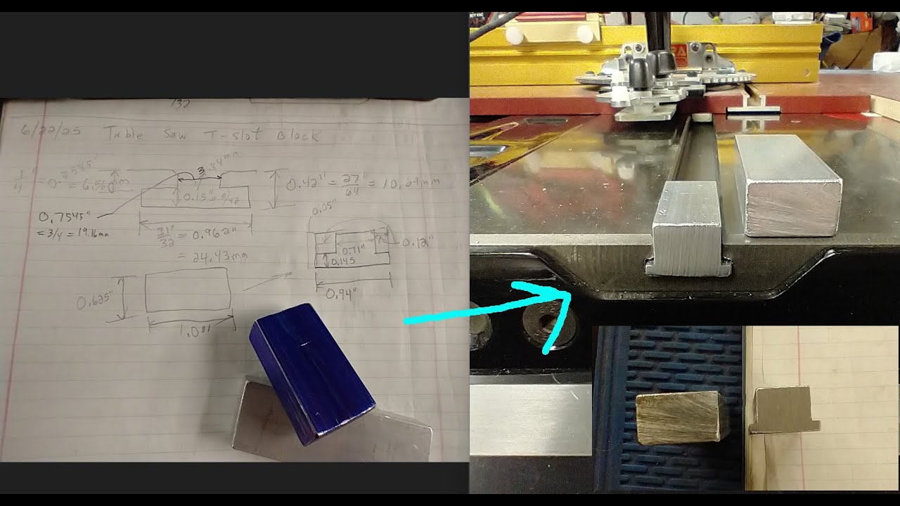 Craftsman 618 - make a t-slot block for table saw jig