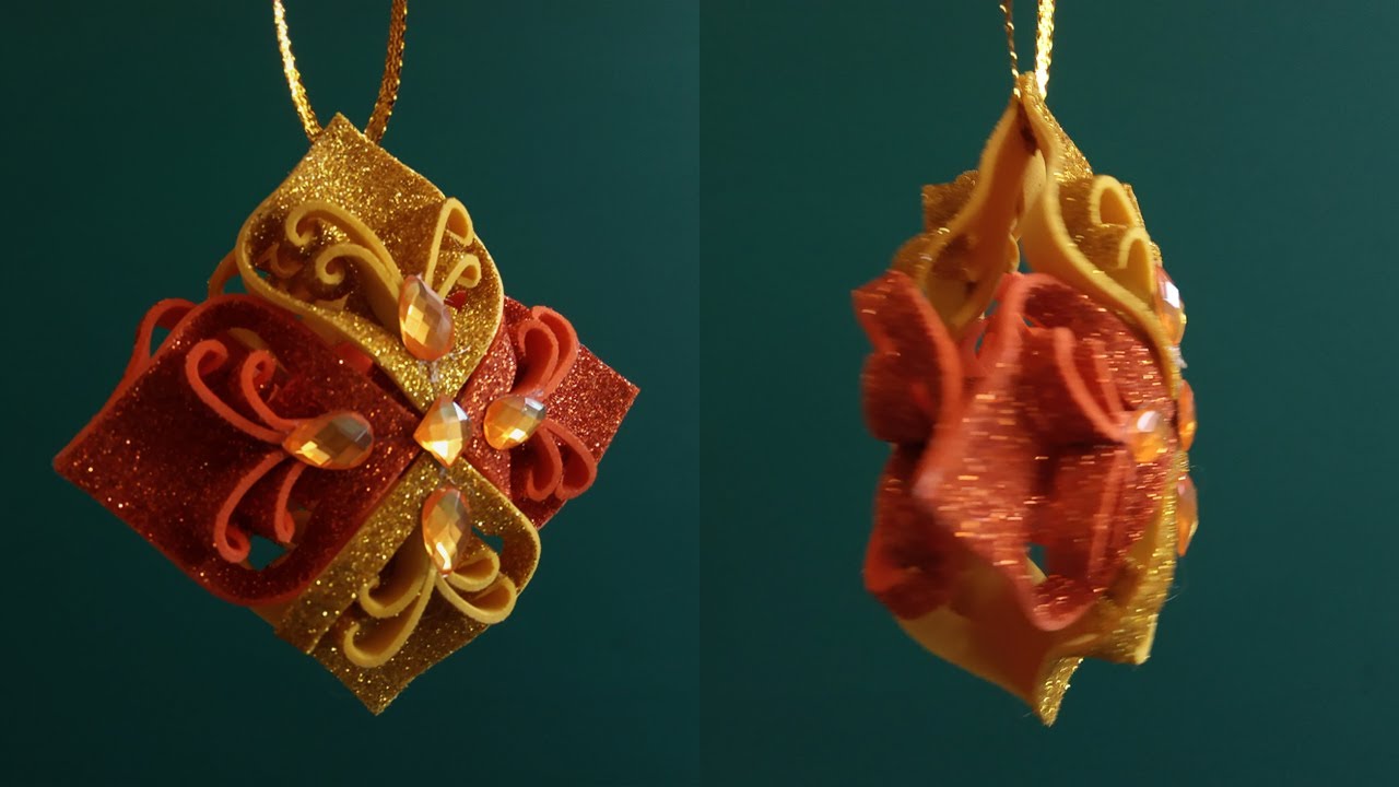 Украшение на ёлку: новогодняя игрушка из фоамирана своими руками ✨ Glitter Foam Christmas Ornaments