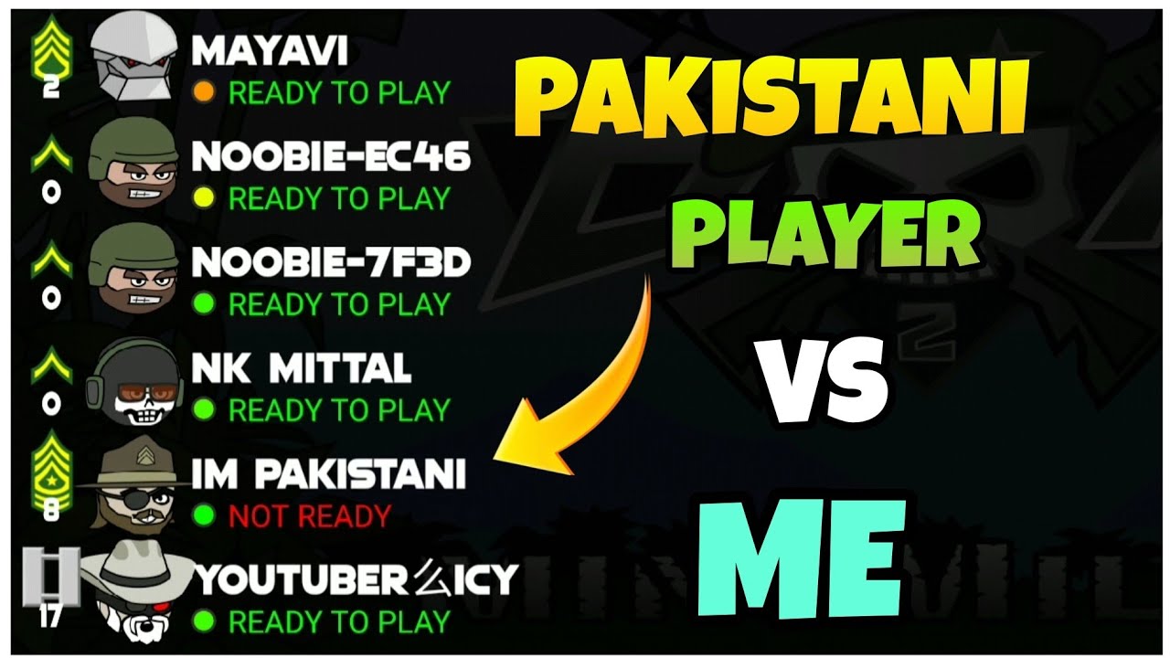 DAY-259 | Mini Militia Classic : PAKISTANI PLAYER vs Me in Crazy Pro Lobby Gameplay 🔥#minimilitia