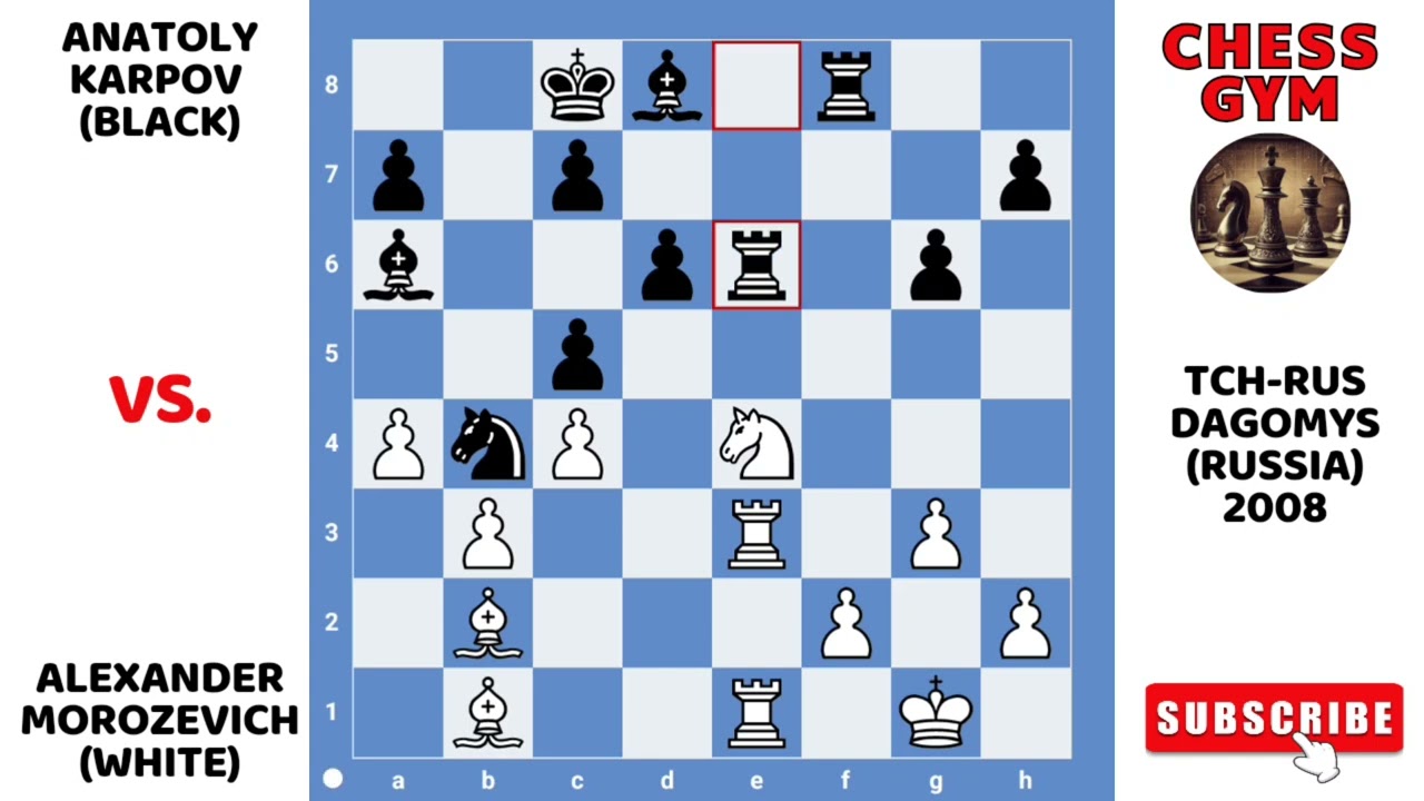 Alexander Morozevich vs Anatoly Karpov. TCh-Rus Dagomys (Russia) 2008.