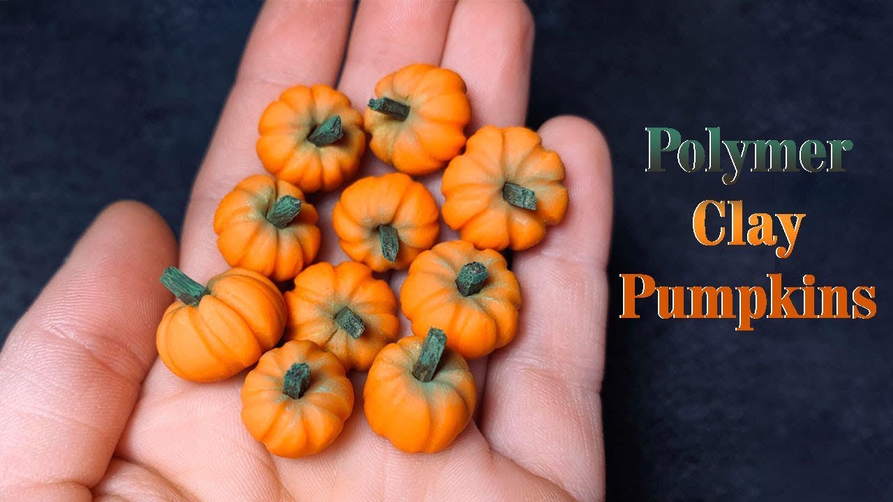 Polymer clay pumpkin tutorial for fairy garden