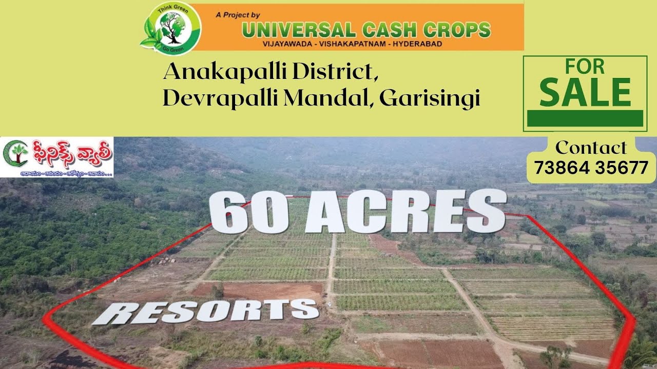 Phoenix valley | Anakapalli District, Devrapalli Mandal, | 60 ACRES FOR SALE | Contact :73864 35677