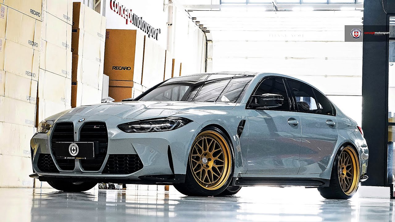 BMW M3 G80 Brooklyn Grey with HRE 300 in Full Satin Gold