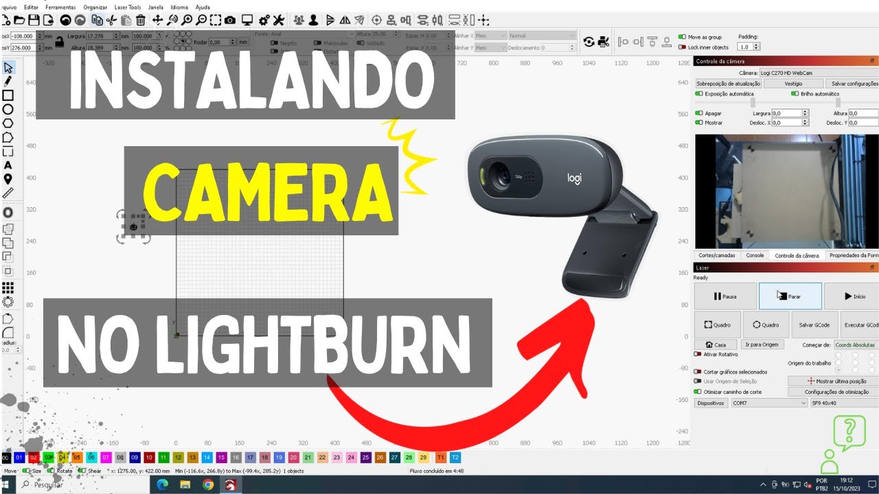 Como instalar Camera no LightBurn 2023- Sculpfun s9  ! Tutorial como  usar Webcam na pratica