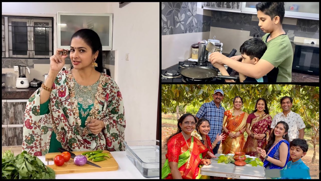 పాలకూర పప్పు ||  Ugadhi celebrations at farm || Palakura pappu || Palak Dal ||