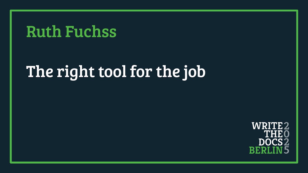 Ruth Fuchss - The right tool for the job