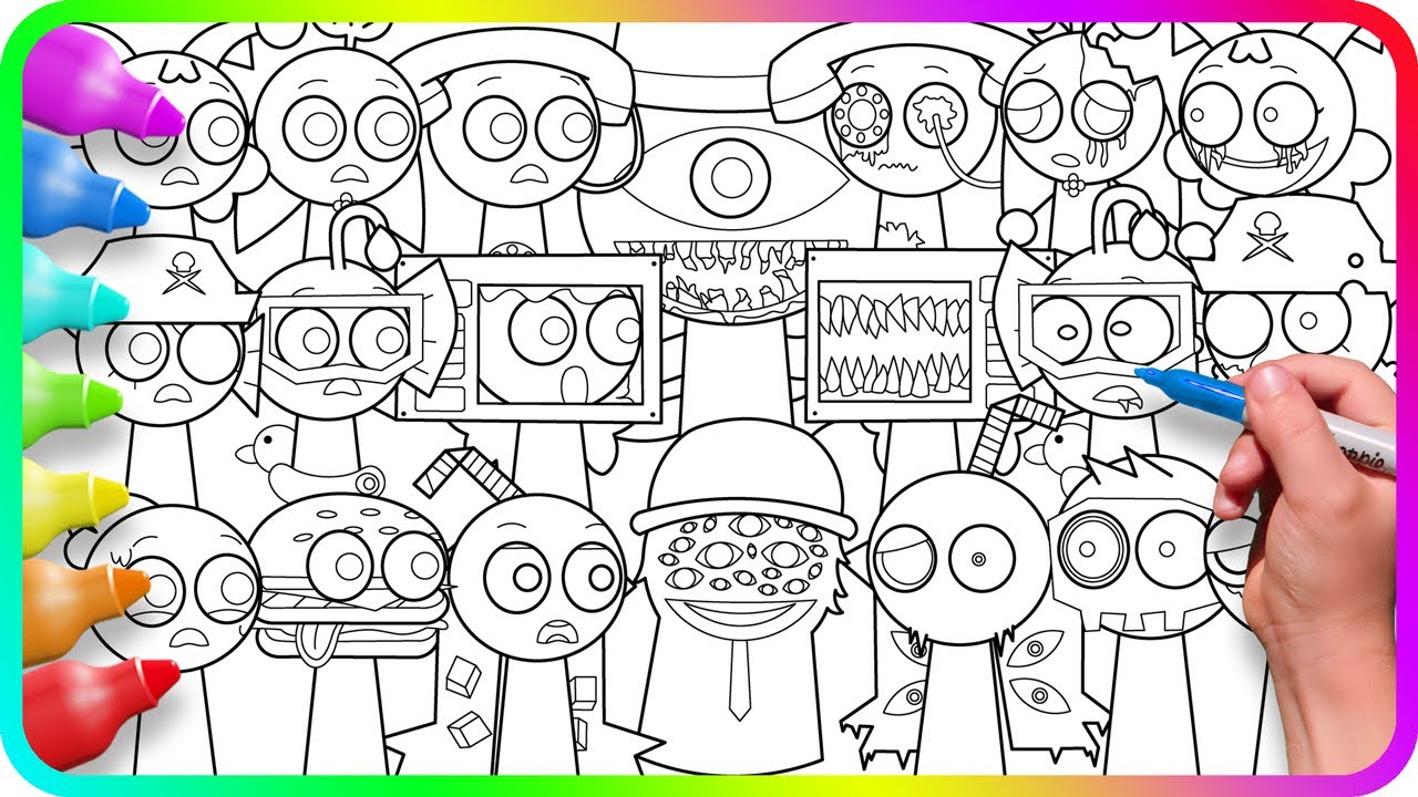 Incredibox SPRUNKI Coloring Pages - House of Horrors 2 / Satisfying Coloring SPRUNKI OC Characters