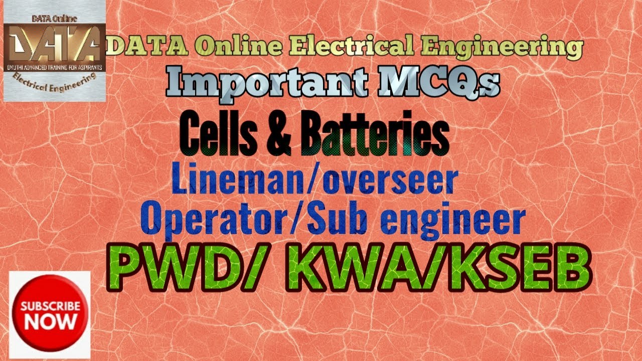 KSEB Sub Engineer Electrical|Pump Operator KWA|Lineman PWD|MCQs-Cells S5|PSC online coaching classes