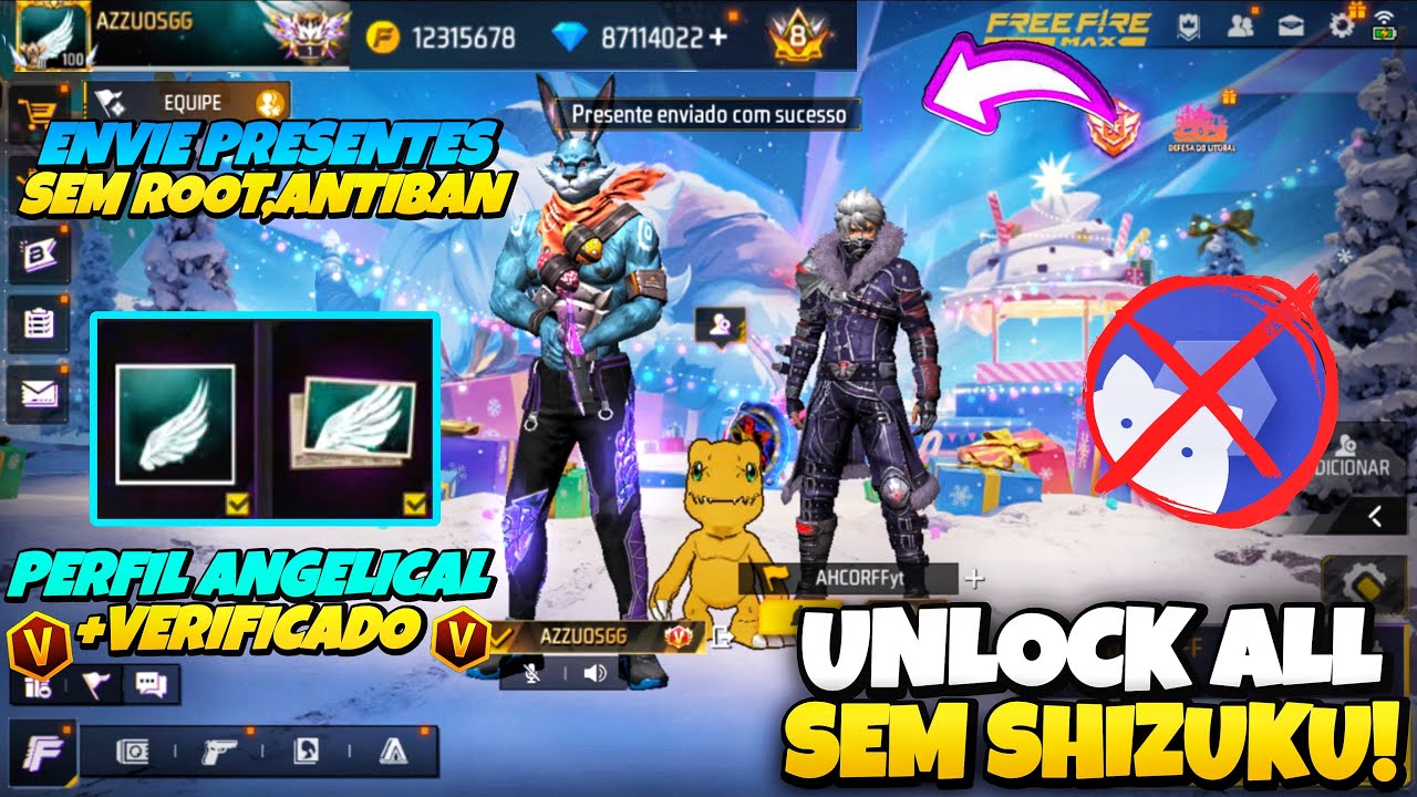 (ENVIANDO PRESENTES🎁) COMO COLOCAR UNLOCK ALL NO FREE FIRE ATUALIZADO - LIBERE TODAS AS SKINS DO FF