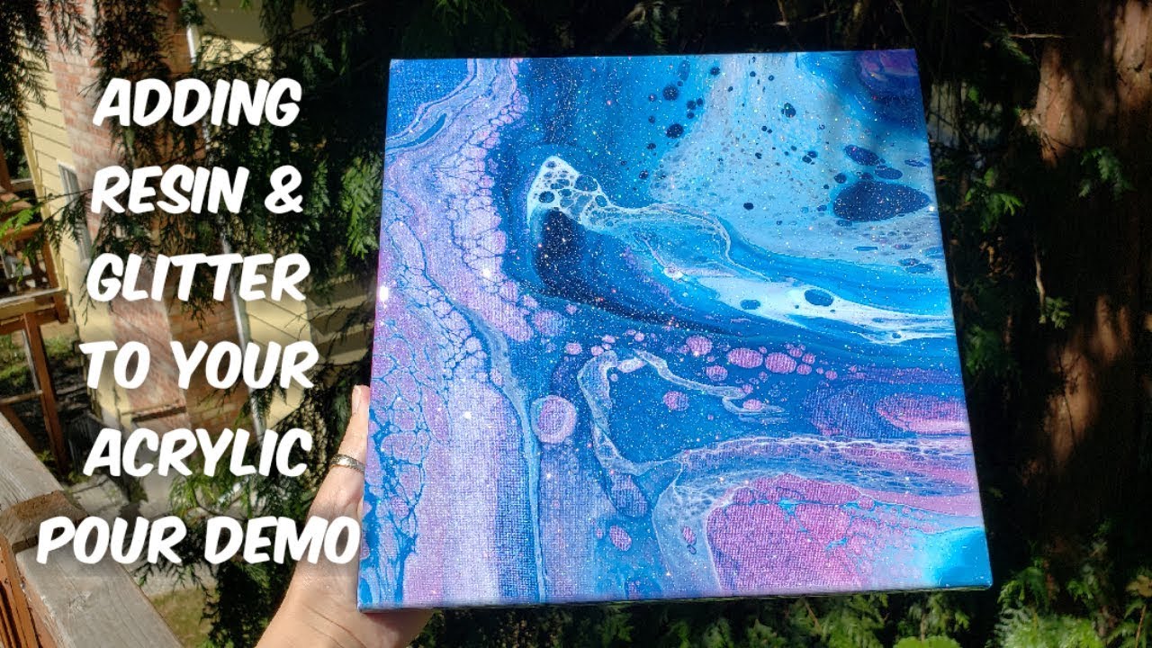 Add a clear top coat of Resin & Glitter to your acrylic pour / acrylic pouring / resin art / epoxy