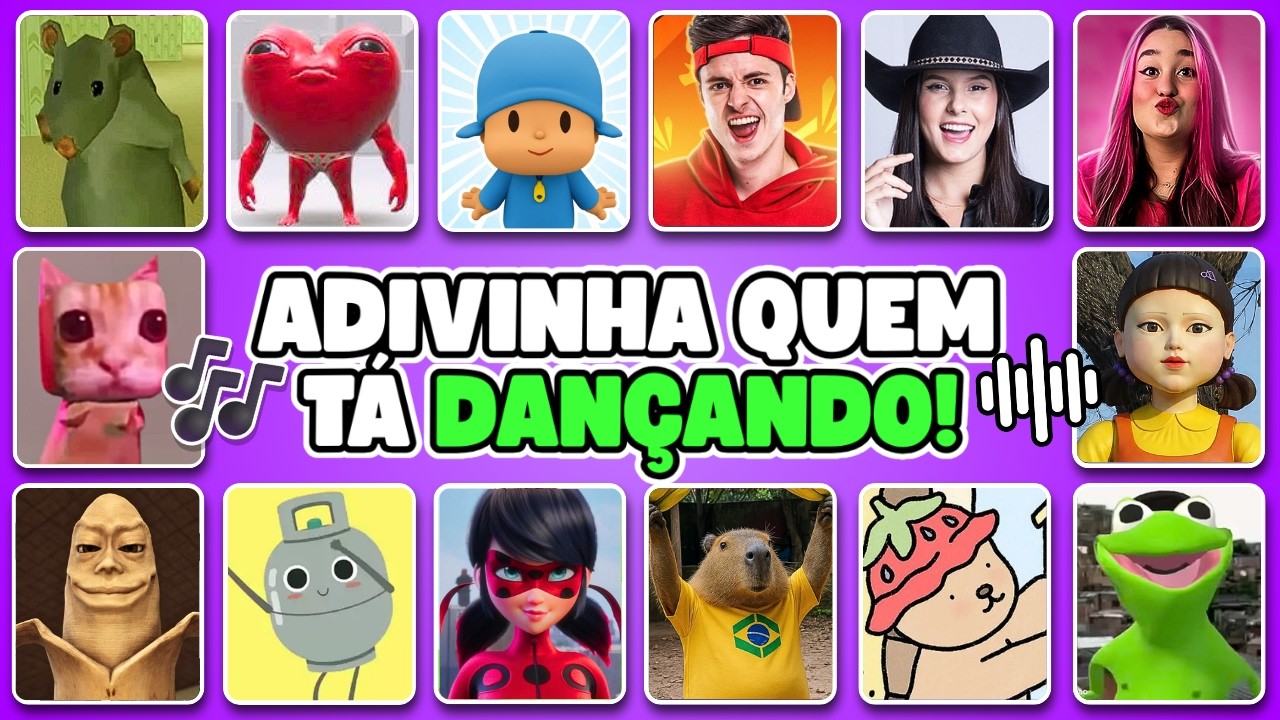 ADIVINHE QUEM TÁ DANÇANDO!! 💃🎶Enaldinho, Bobbie Goods, Rato Milton, Emilly Vick, Round 6, Pocoyo