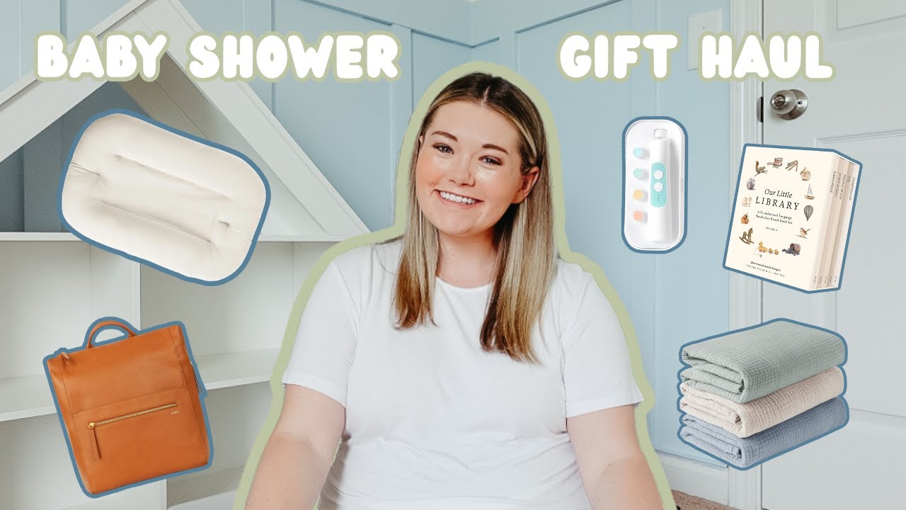 BABY SHOWER GIFT HAUL | everything we got at our first baby shower + baby product haul ✨