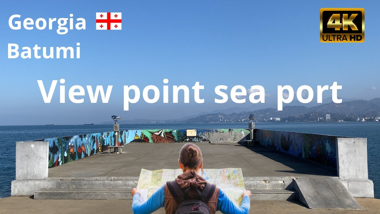 Batumi, Georgia - VIEW POINT SEA PORT - Walking Tour 4k 60fps video | Winter 2023