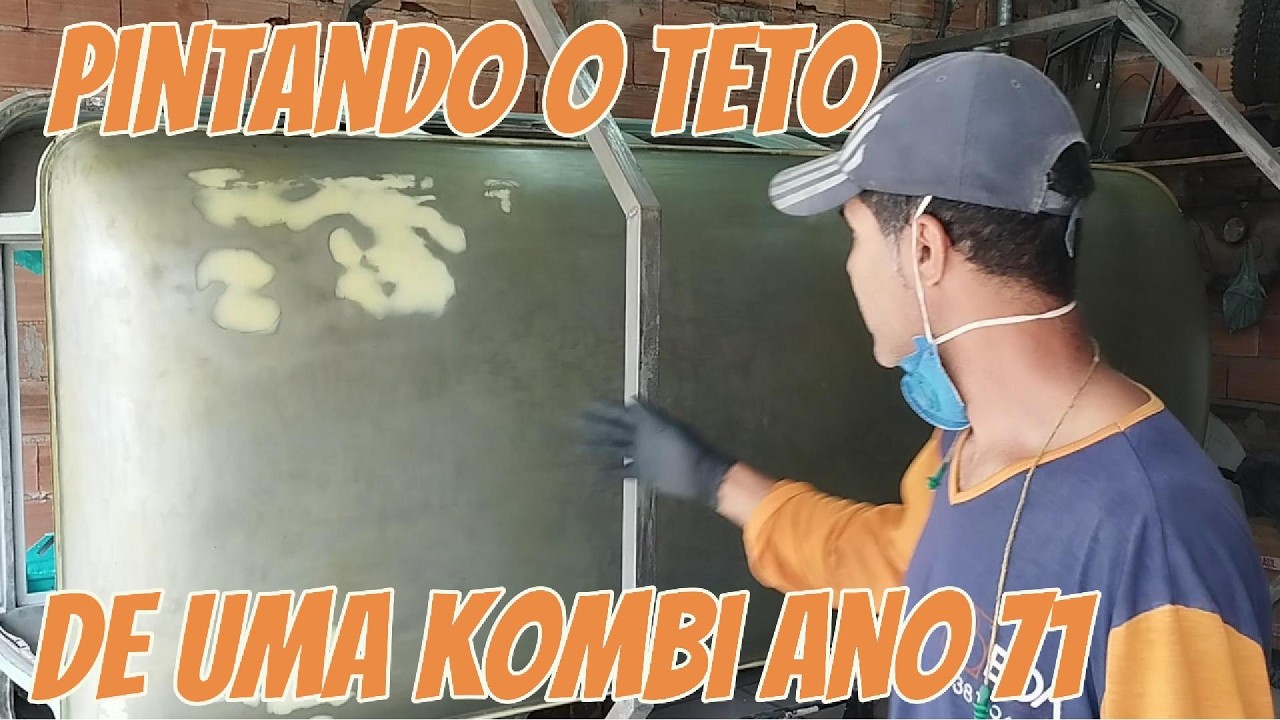 Restaurando o TETO da Kombi Madruga! Removendo tinta velha e pintando com Branco Lótus PU 🚐✨