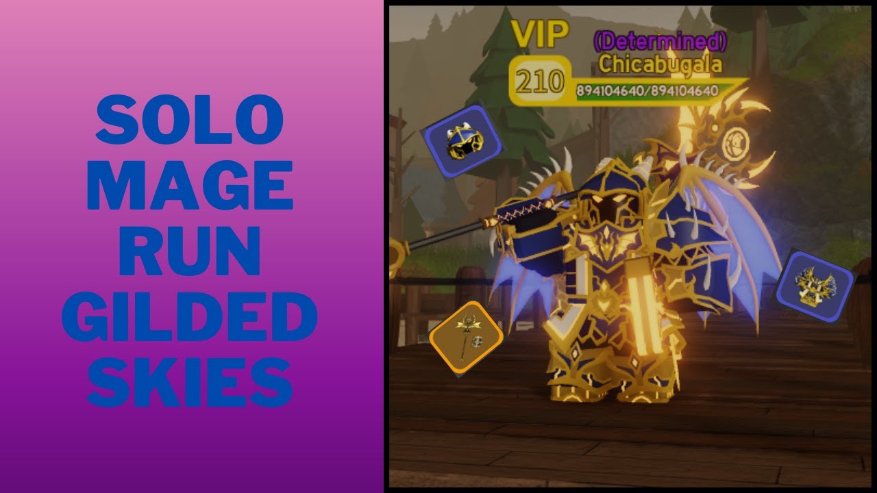 Solo Mage Run Gilded Skies (lvl 210) | Dungeon Quest Roblox
