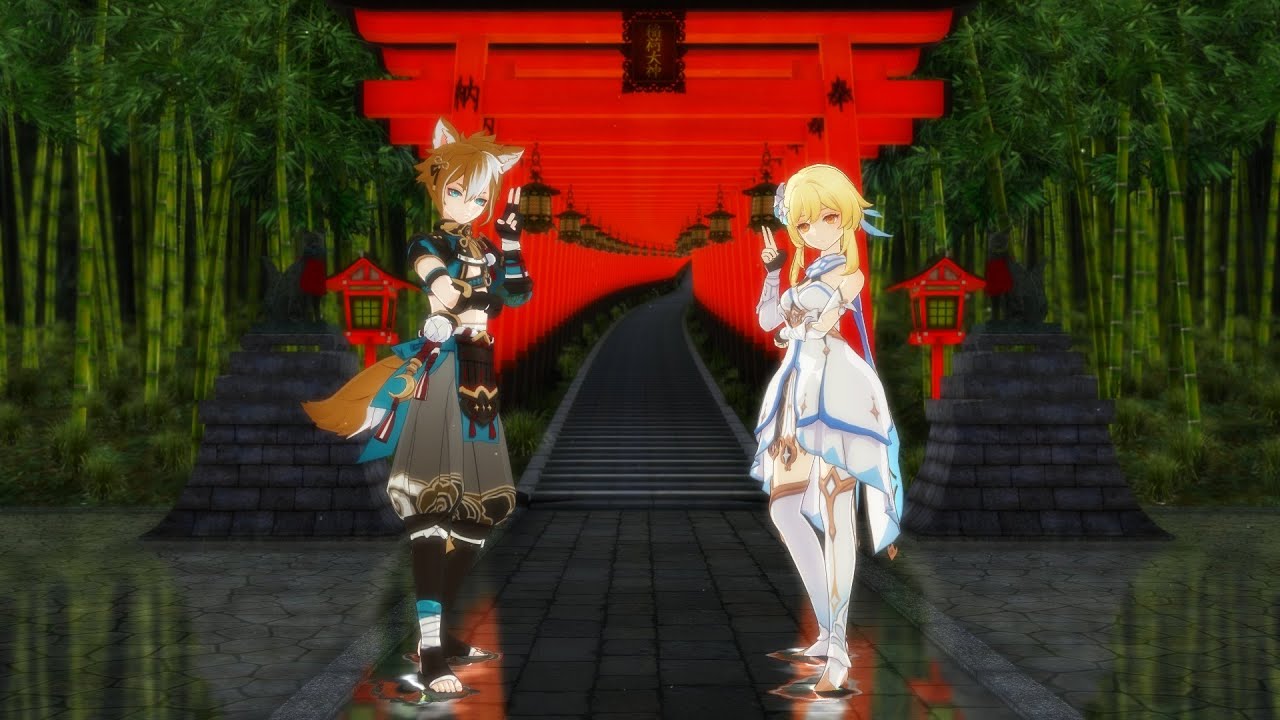 [ MMD Genshin Impact ] 宵々古今 - Gorou and Lumine