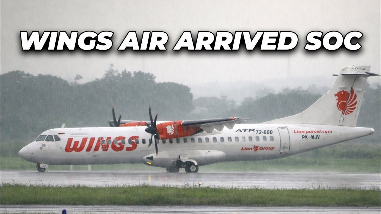 Pesawat Wings Air landing Bandara Adi Soemarmo dari Bandara Husein Sastranegara Bandung