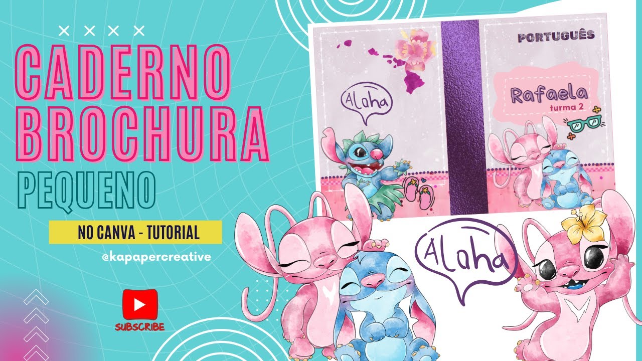 CAPA CADERNO BROCHURA PEQUENO NO CANVA I TUTORIAL FÁCIL