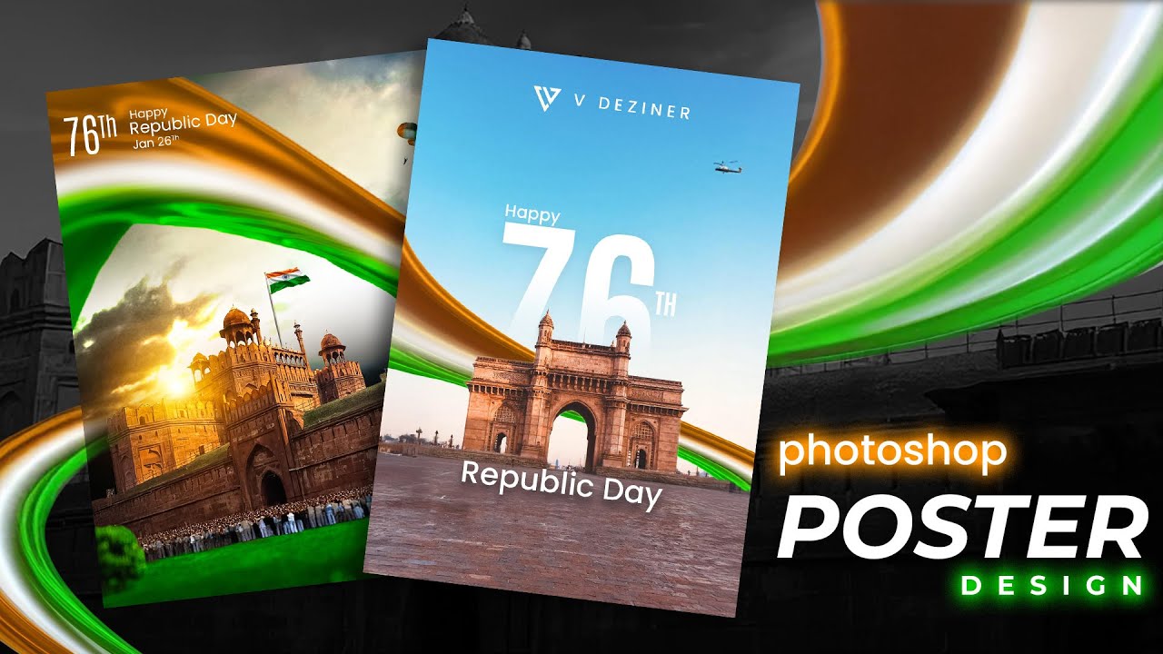 26 January Republic Day Poster Design in Adobe Photoshop | Republic Day Post Design Tutorial