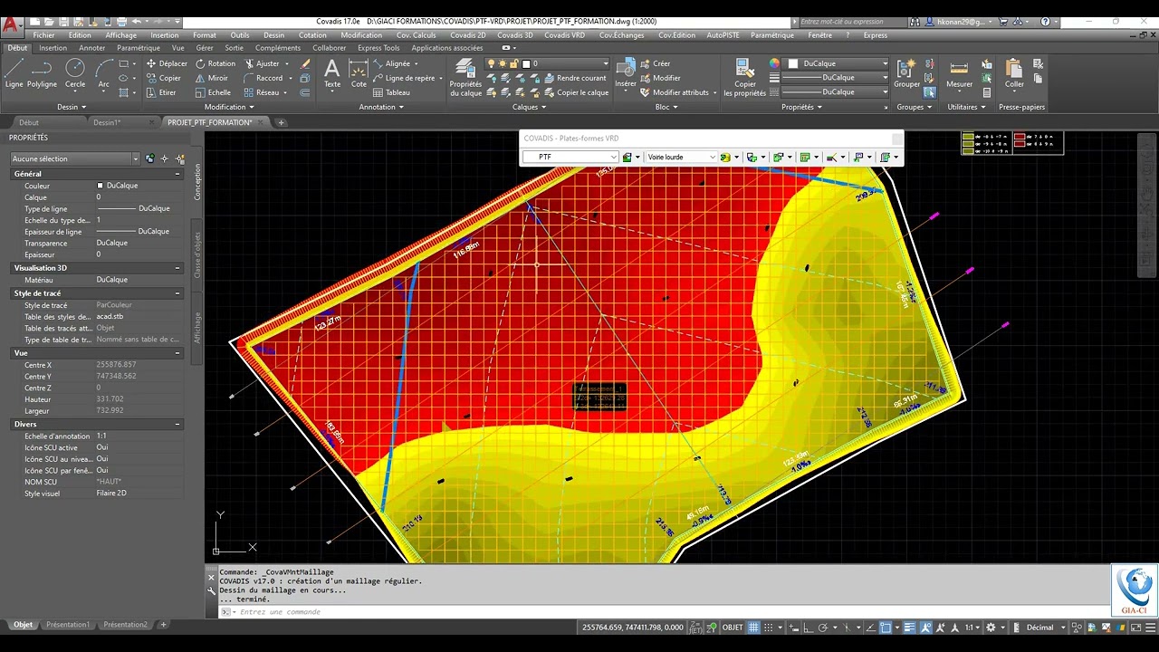Cours 23 - Formation Covadis Plateforme -  Création d'un maillage régulier