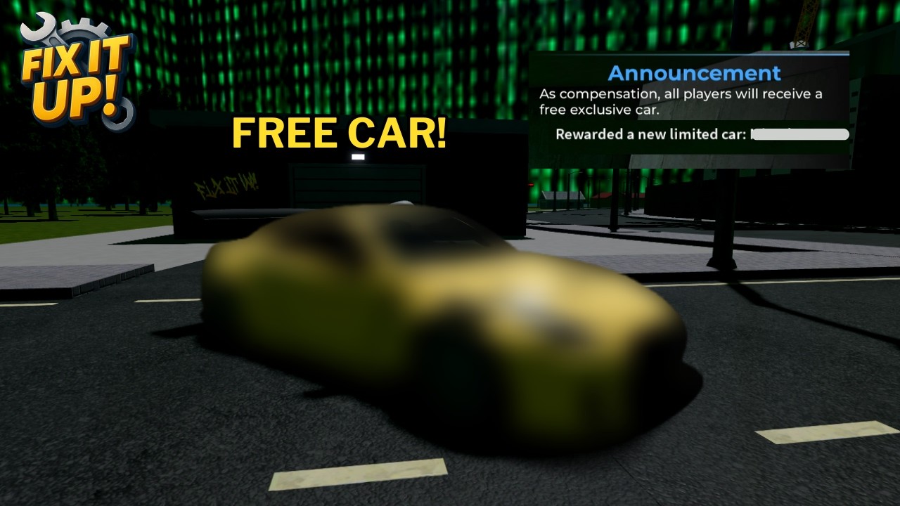 Roblox Fix It Up:  How to get the new FREE CAR [NISSAN GT-R] John Doe Event