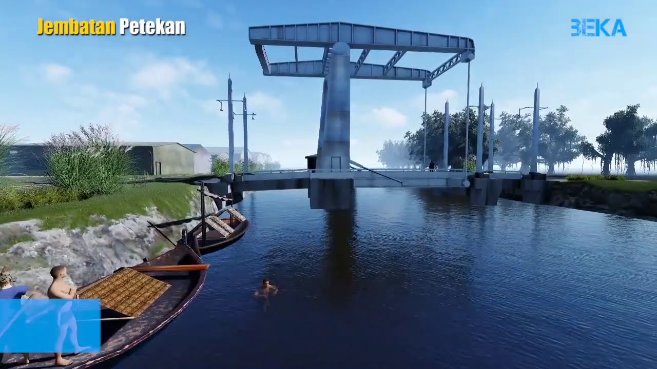 Kota Tua Surabaya - Ferwerdabrug atau Jembatan Pethekan dalam animasi