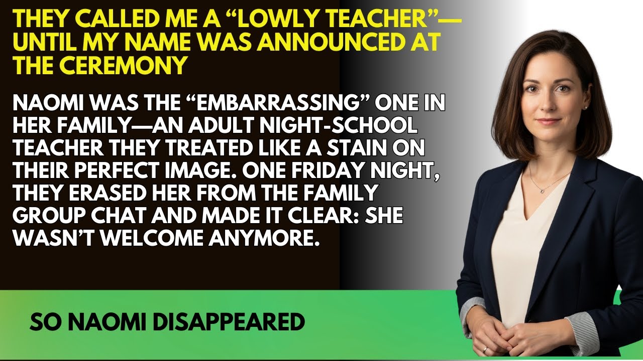 My Family Disowned Me for Being “Just a Night-School Teacher”—Then They Tried to ...