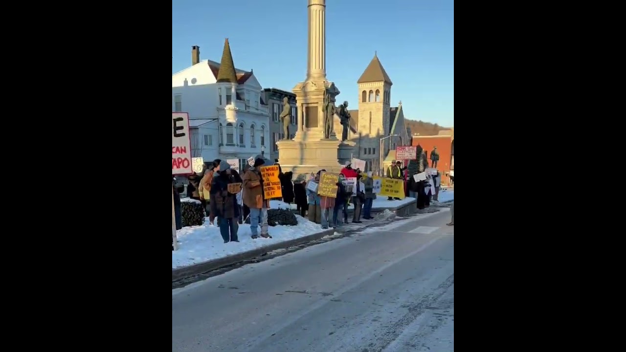 Protesters in Pottsville brave frigid temperature to rally against ICE