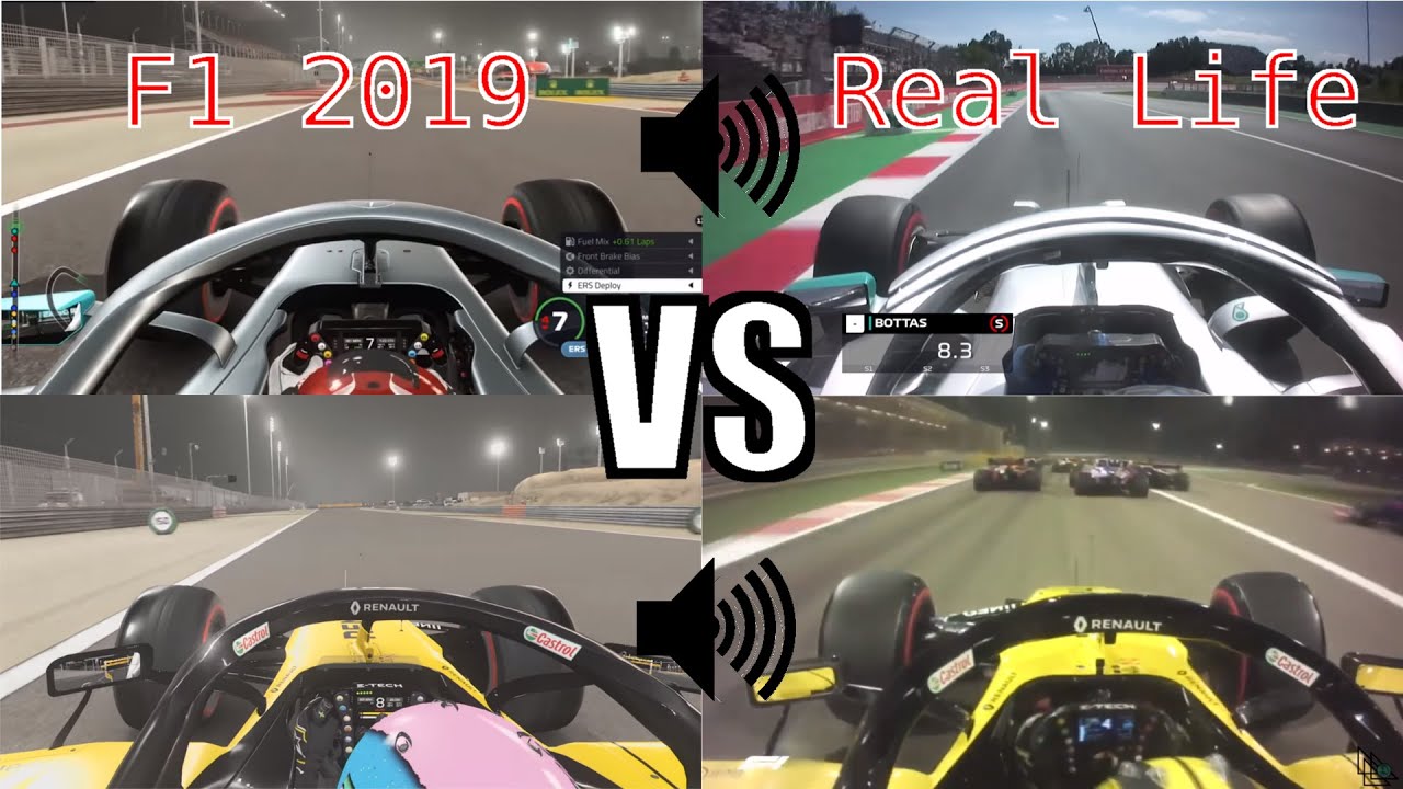 F1 2019 GAME VS REAL LIFE ENGINE SOUND COMPARISON OF ALL ENGINE MANUFACTURERS (+ FORMULA 2)