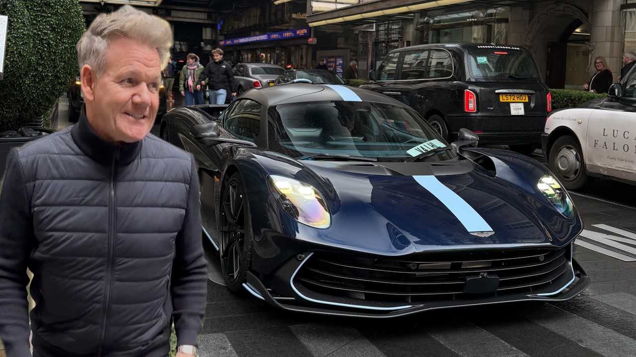 Gordon Ramsay driving his new Aston Martin Valhalla hypercar in London!