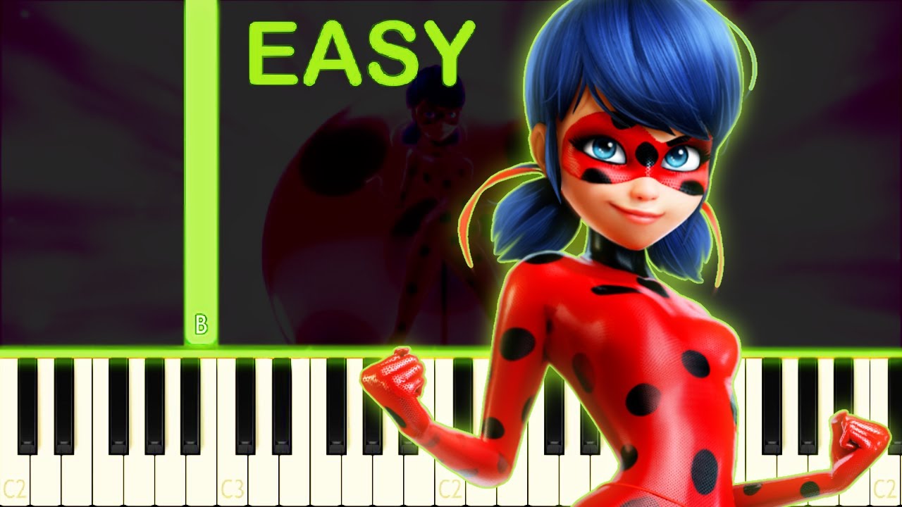 LADYBUG TRANSFORMATION SONG - EASY Piano Tutorial