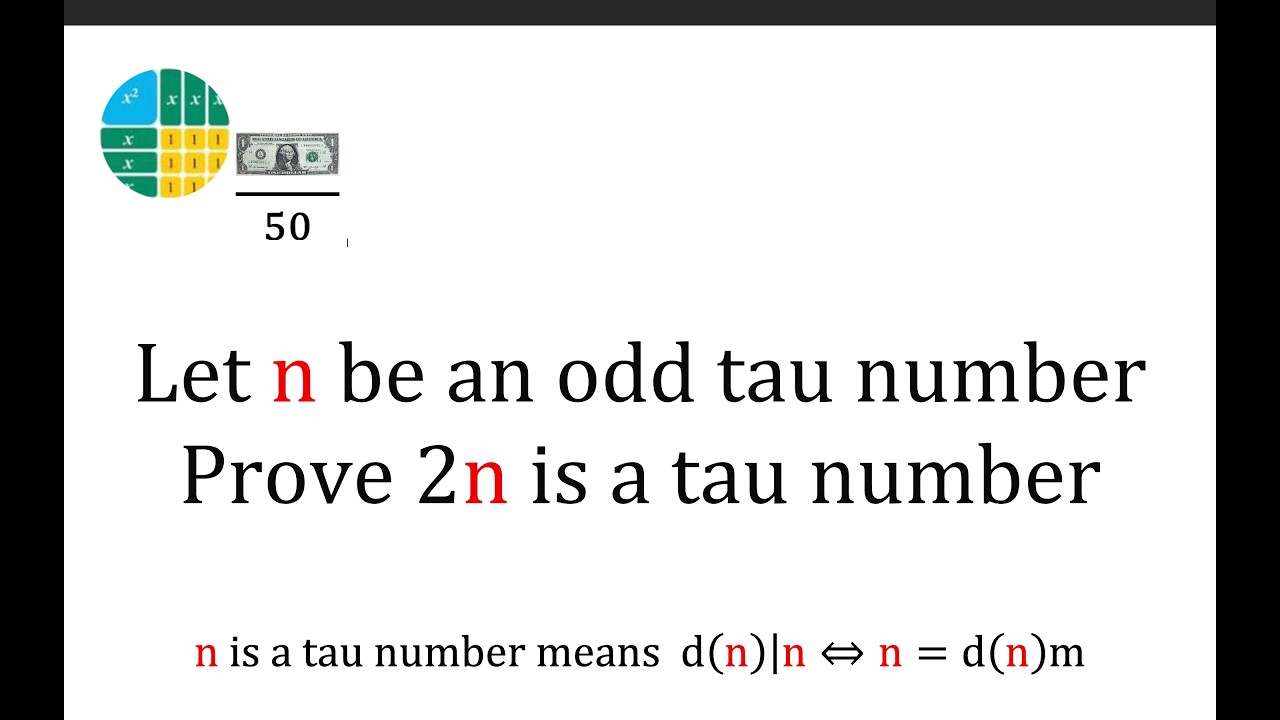Let n be an odd tau number. Prove 2n is a tau number