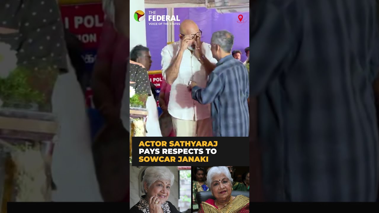 Sathyaraj pays final respects to veteran actor Sowcar Janaki | #shorts