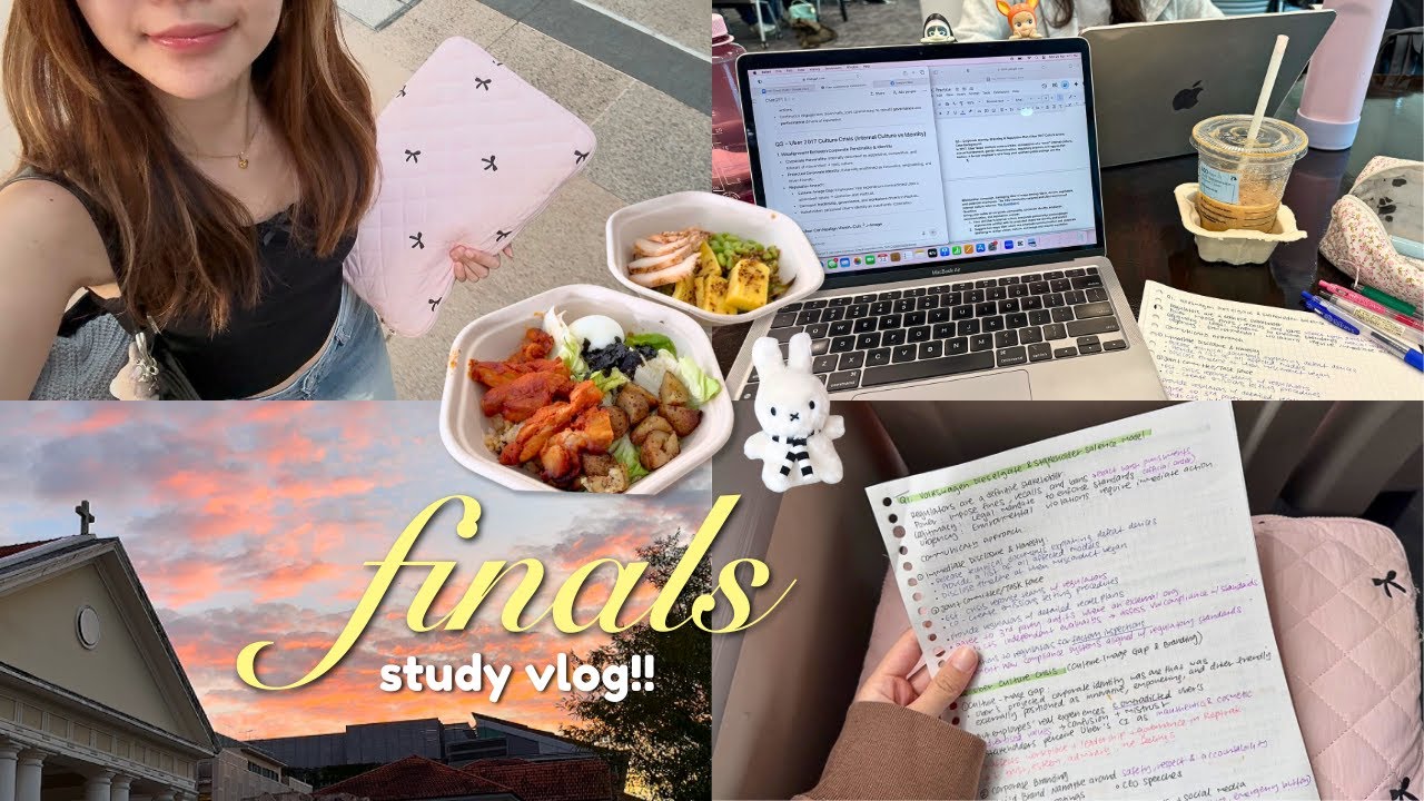 STUDY WITH ME FOR FINALS 🍞 y3s1 in smu, being productive, studying with friends, pretty sunset ✿˖&deg;