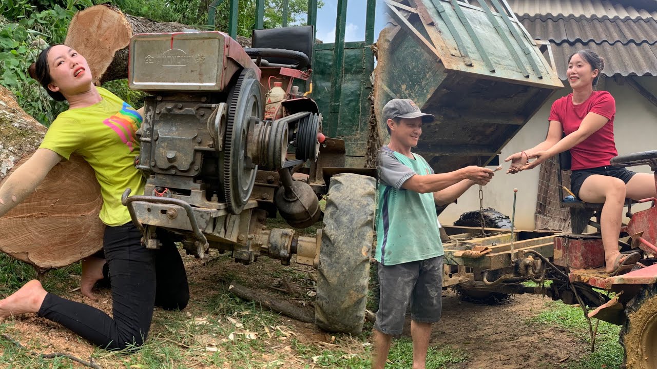 Agricultural vehicles transporting construction materials are quite dangerous and have broken axles.