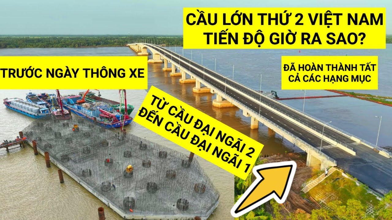 To&agrave;n cảnh Cầu Đại Ng&atilde;i 2 trước ng&agrave;y th&ocirc;ng xe 19/12 tiến độ Cầu Đại Ng&atilde;i 1 b&acirc;y giờ ra sao | KU ĐẤT TV